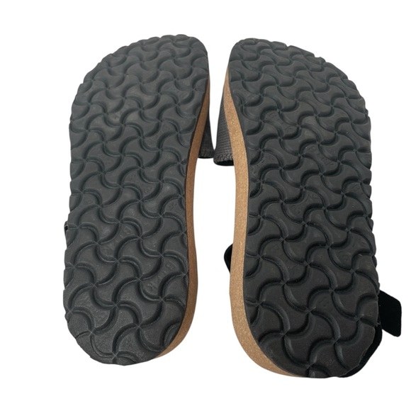 Papillio Black and Gray Glenda Sandals, Wedges, Leather Foot Bed, Size 8, Narrow - Picture 6 of 10